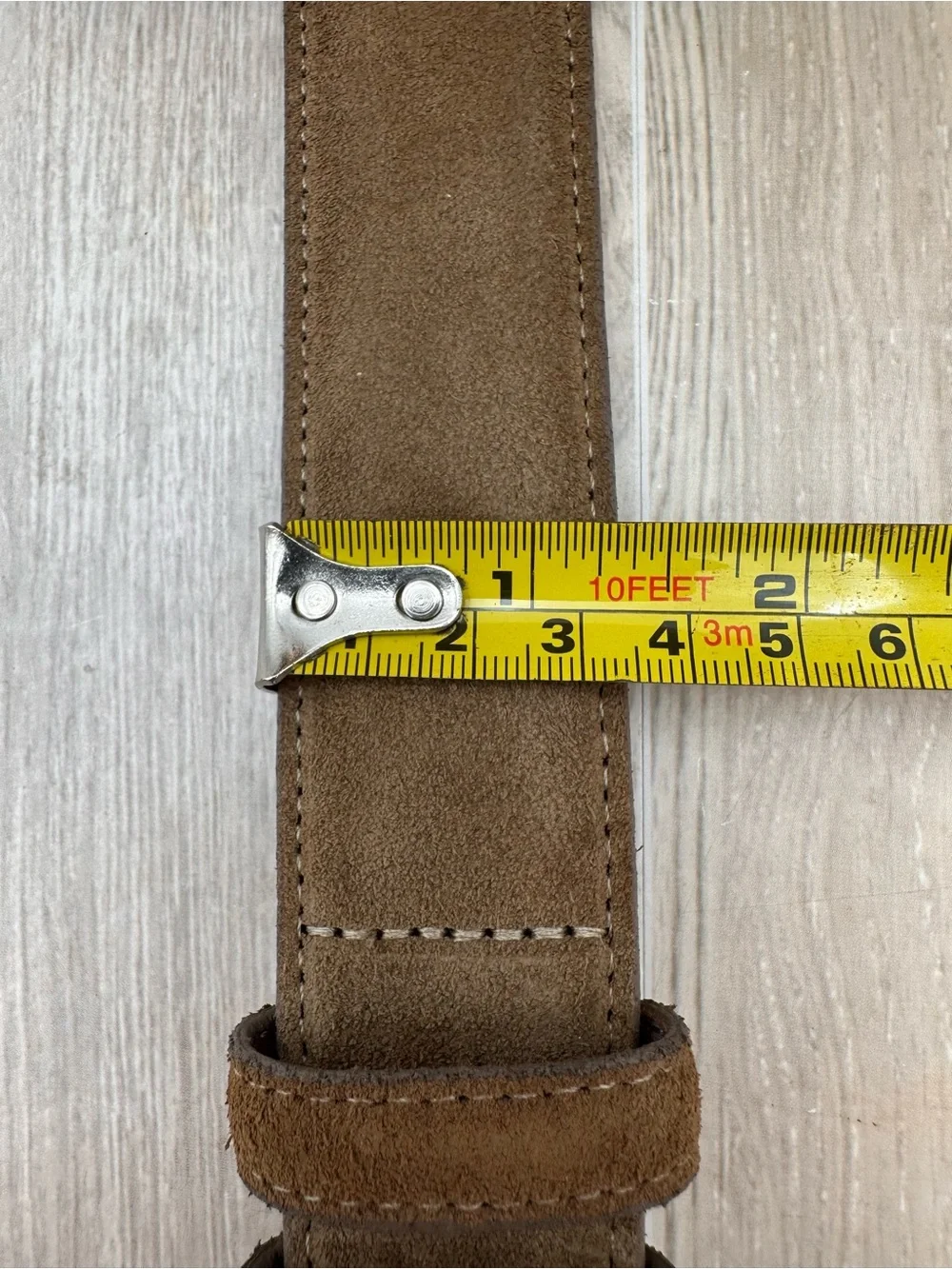 Torino Leather Company European Whiskey Brown Suede Belt 54457 Made In USA Sz 40